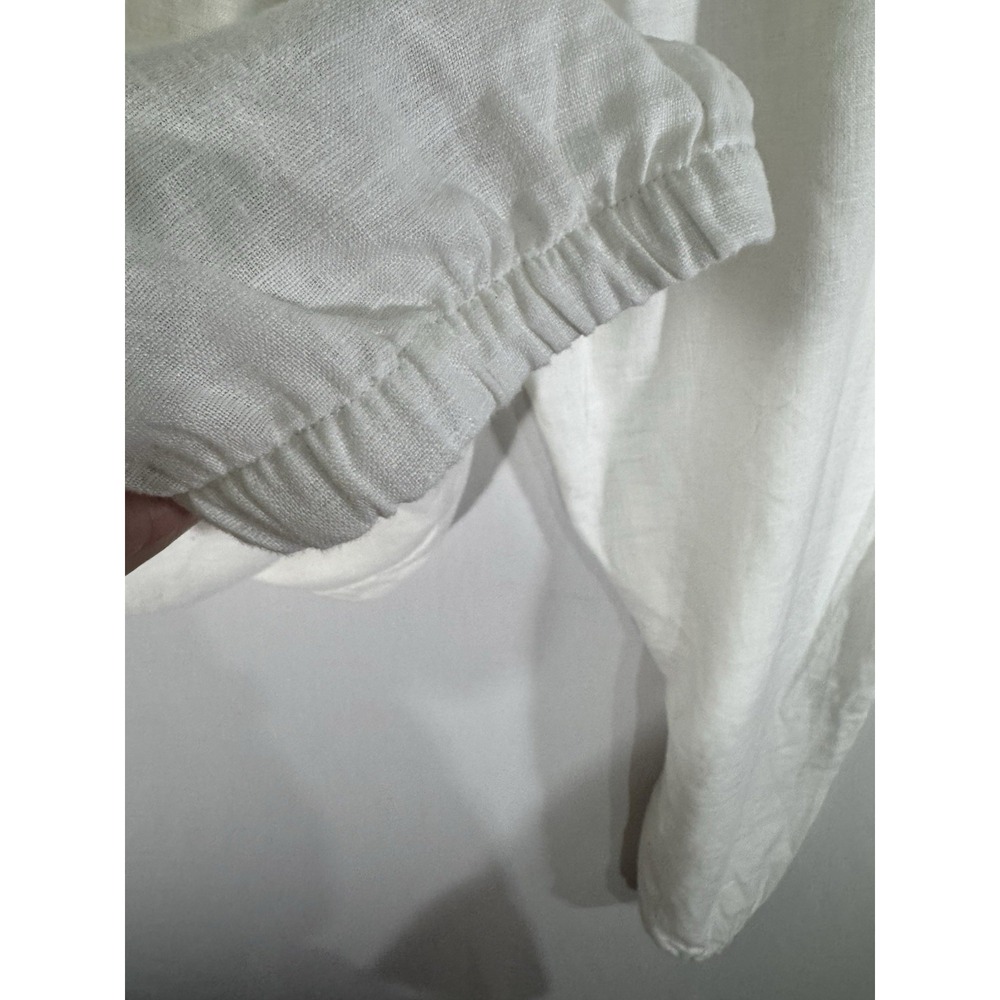 Iximo Women 100% Linen Pull On Pants Size Large Crisp White Drawstring Waist - Picture 6 of 10